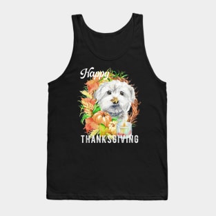 Maltese Dog Owner Thanksgiving Celebration Harvest Theme Tank Top